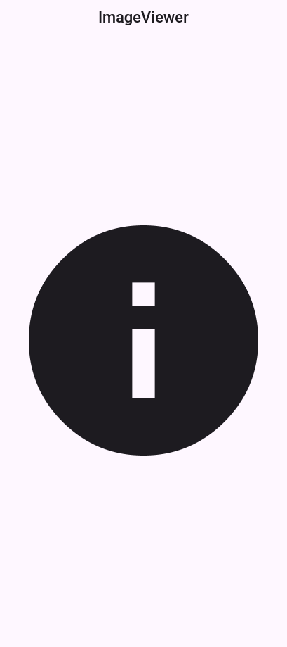 ImageViewer as the demo loads with the image from the default icon