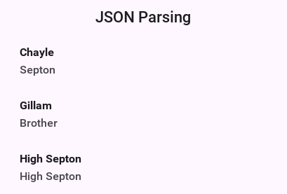 Parsed JSON result, clicking the elements opens the URL from the JSON