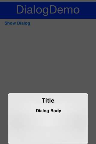 Custom Dialog in the south position