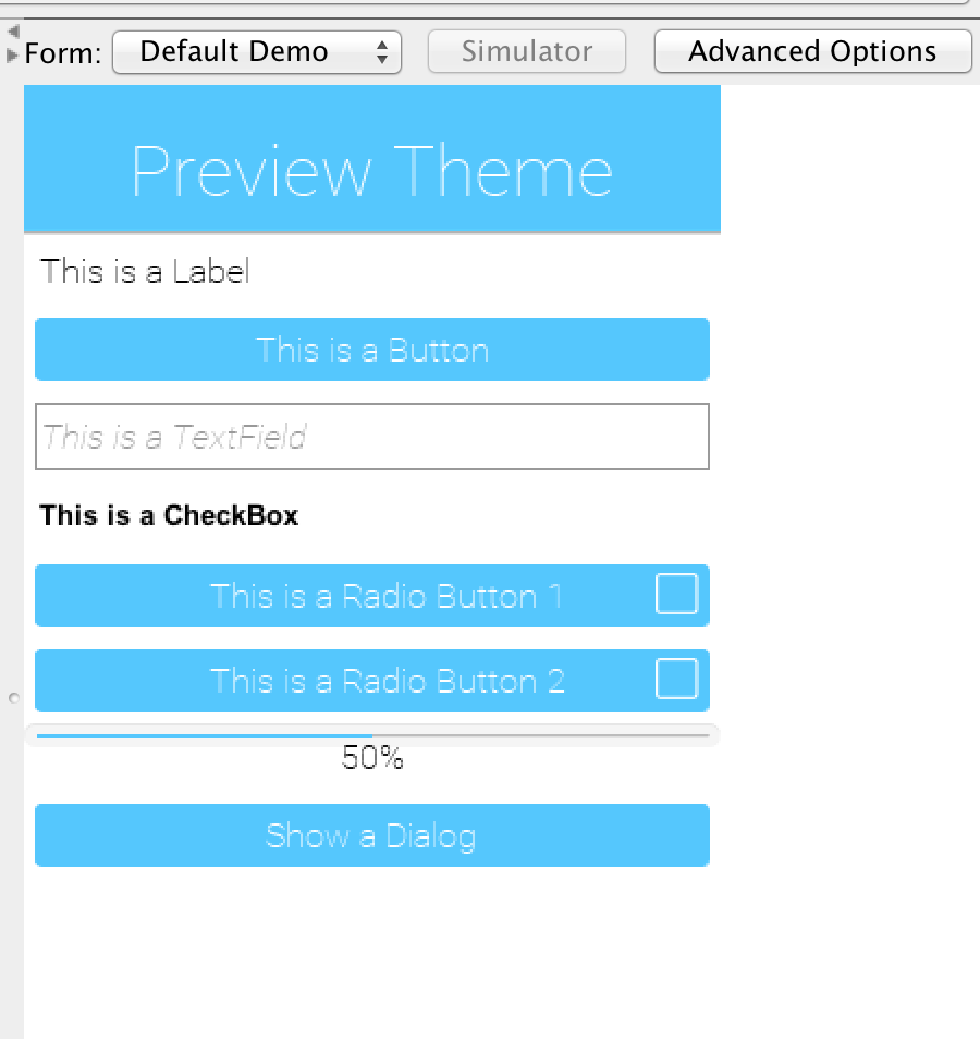 Theme preview section